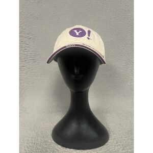 VTG Yahoo Hat Cap Strapback Tan Embossed 1995 Internet Adjustable 90s Y2K Rare